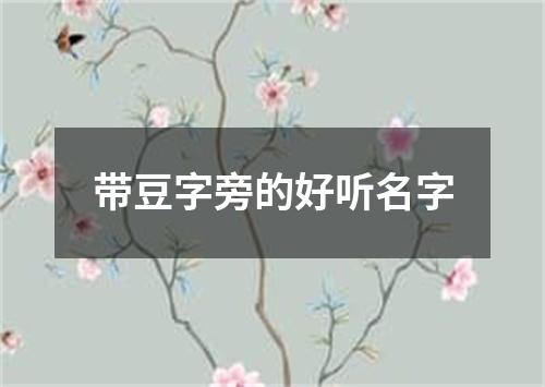 带豆字旁的好听名字