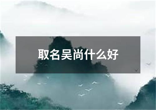 取名吴尚什么好