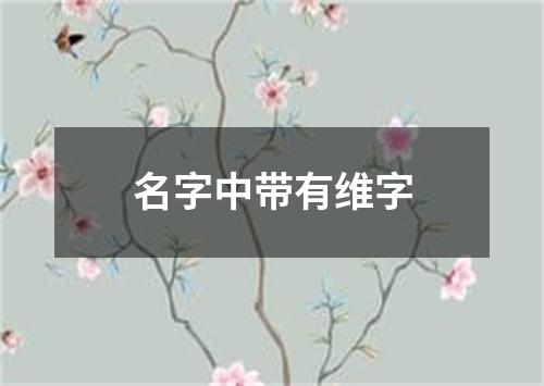 名字中带有维字