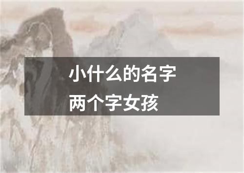 小什么的名字两个字女孩