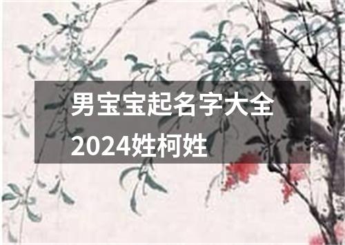 男宝宝起名字大全2024姓柯姓