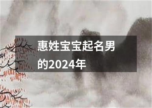 惠姓宝宝起名男的2024年