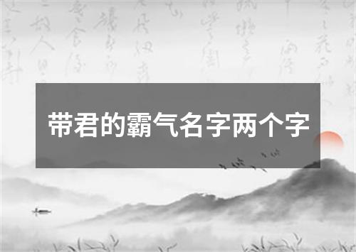 带君的霸气名字两个字