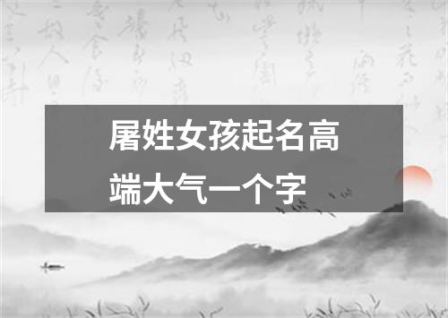 屠姓女孩起名高端大气一个字