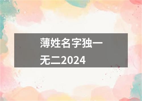 薄姓名字独一无二2024