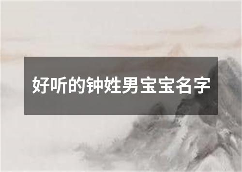 好听的钟姓男宝宝名字