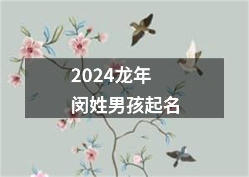 2024龙年闵姓男孩起名