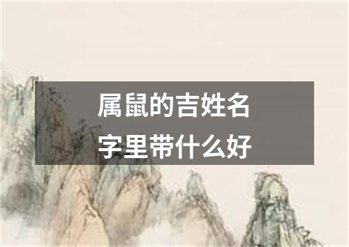 属鼠的吉姓名字里带什么好