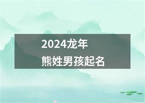 2024龙年熊姓男孩起名