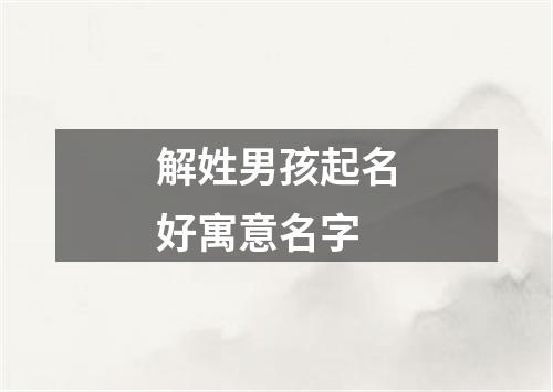 解姓男孩起名好寓意名字