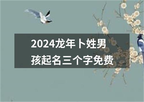 2024龙年卜姓男孩起名三个字免费