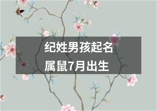 纪姓男孩起名属鼠7月出生