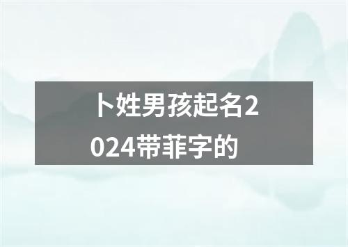 卜姓男孩起名2024带菲字的