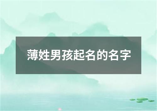 薄姓男孩起名的名字