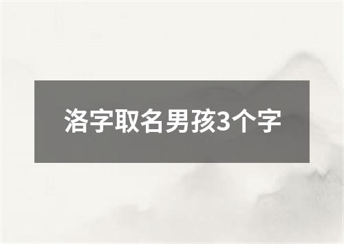 洛字取名男孩3个字