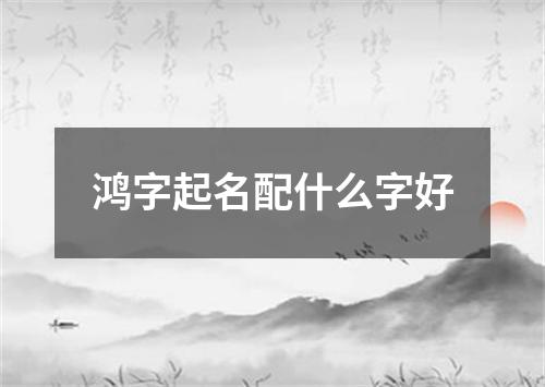 鸿字起名配什么字好