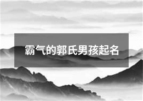 霸气的郭氏男孩起名