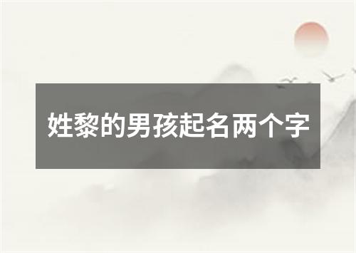 姓黎的男孩起名两个字