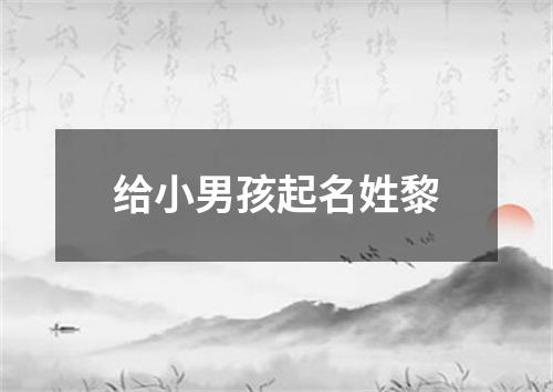 给小男孩起名姓黎