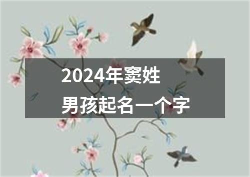 2024年窦姓男孩起名一个字