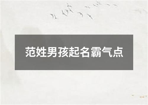 范姓男孩起名霸气点