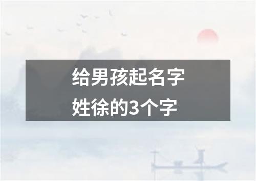 给男孩起名字姓徐的3个字