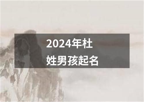 2024年杜姓男孩起名