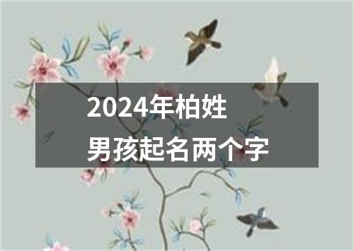 2024年柏姓男孩起名两个字