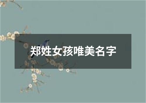 郑姓女孩唯美名字