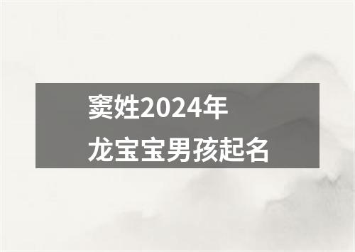 窦姓2024年龙宝宝男孩起名