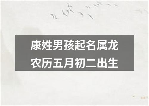 康姓男孩起名属龙农历五月初二出生