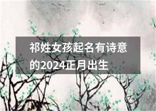 祁姓女孩起名有诗意的2024正月出生