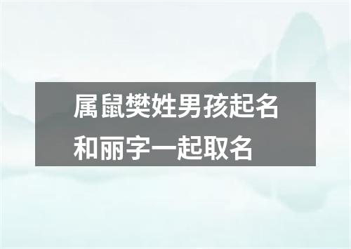 属鼠樊姓男孩起名和丽字一起取名