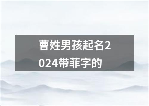 曹姓男孩起名2024带菲字的