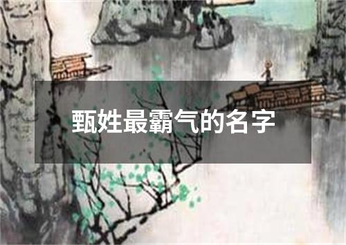 甄姓最霸气的名字