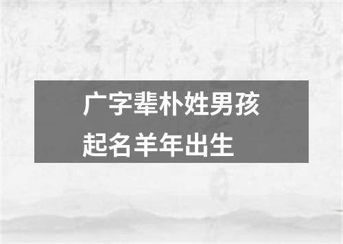 广字辈朴姓男孩起名羊年出生