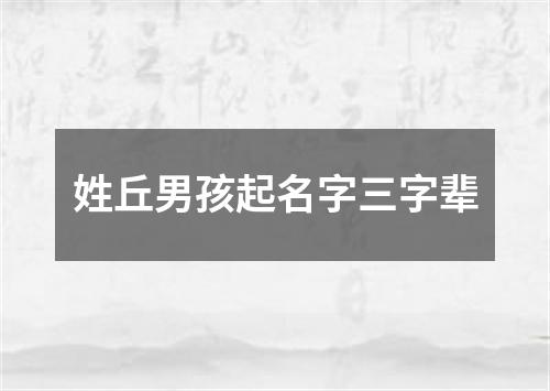 姓丘男孩起名字三字辈