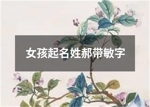 女孩起名姓郝带敏字