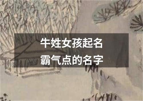 牛姓女孩起名霸气点的名字