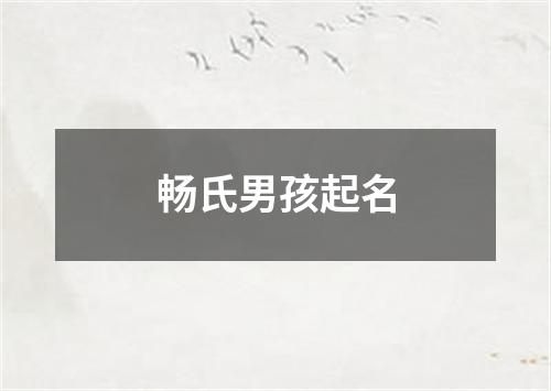 畅氏男孩起名