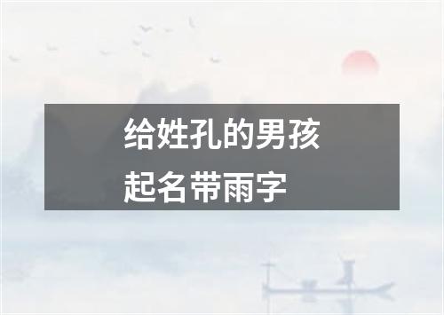 给姓孔的男孩起名带雨字