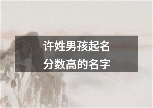 许姓男孩起名分数高的名字