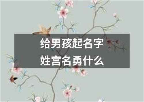 给男孩起名字姓宫名勇什么