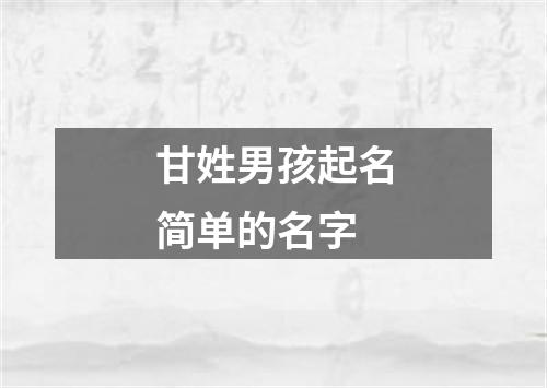 甘姓男孩起名简单的名字