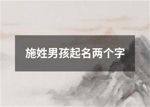 施姓男孩起名两个字