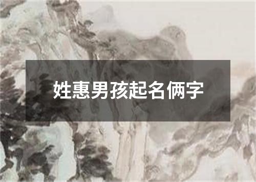 姓惠男孩起名俩字