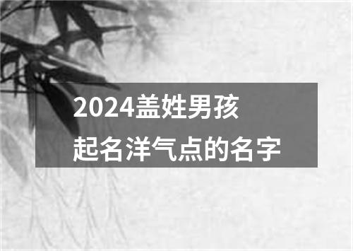 2024盖姓男孩起名洋气点的名字