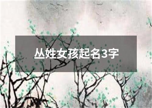 丛姓女孩起名3字