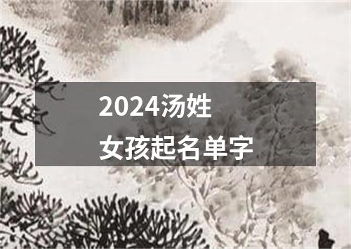 2024汤姓女孩起名单字