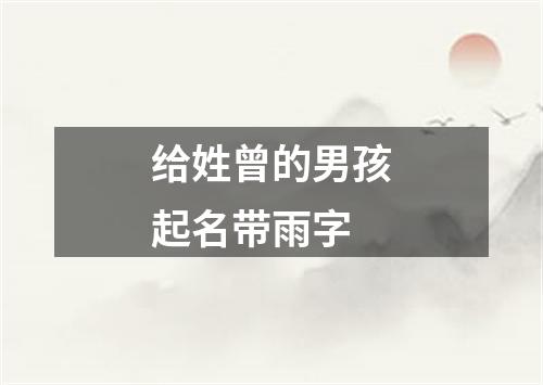 给姓曾的男孩起名带雨字